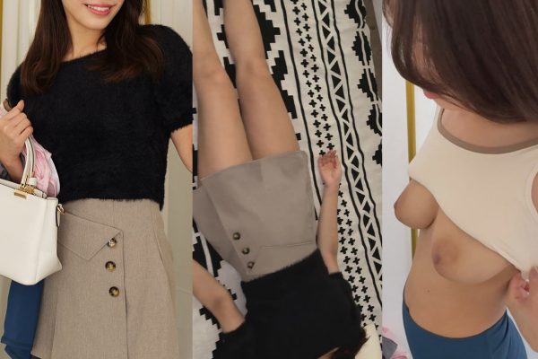 【smjx230】更衣室のカーテンの隙間からチラッと見えるMさんの姿。ブラがずれる瞬間…